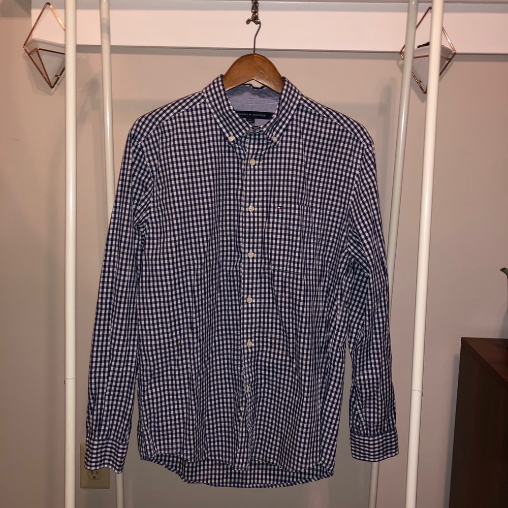 Tommy Hilfiger Blue Plaid Button Down